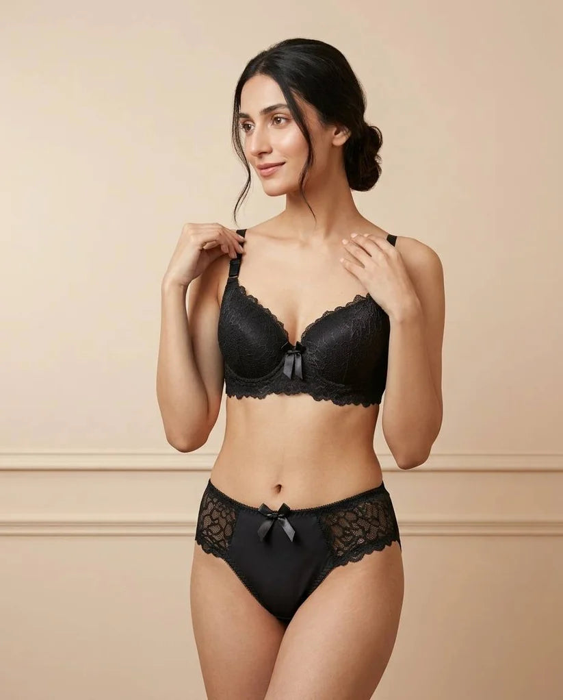 Luxe Dusty Rose Full-Lace 2-Piece Intimates Set with Scalloped Trim