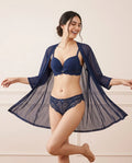 Navy Nights – Smooth Cup Bra with Sheer Lace Panty