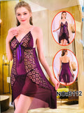 Ocean Blue Sheer Lace Slip Nighty